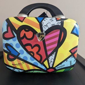 HEYS BRITTO A New Day Beauty Case Hearts Carry On Hard Side Luggage Bag NWT